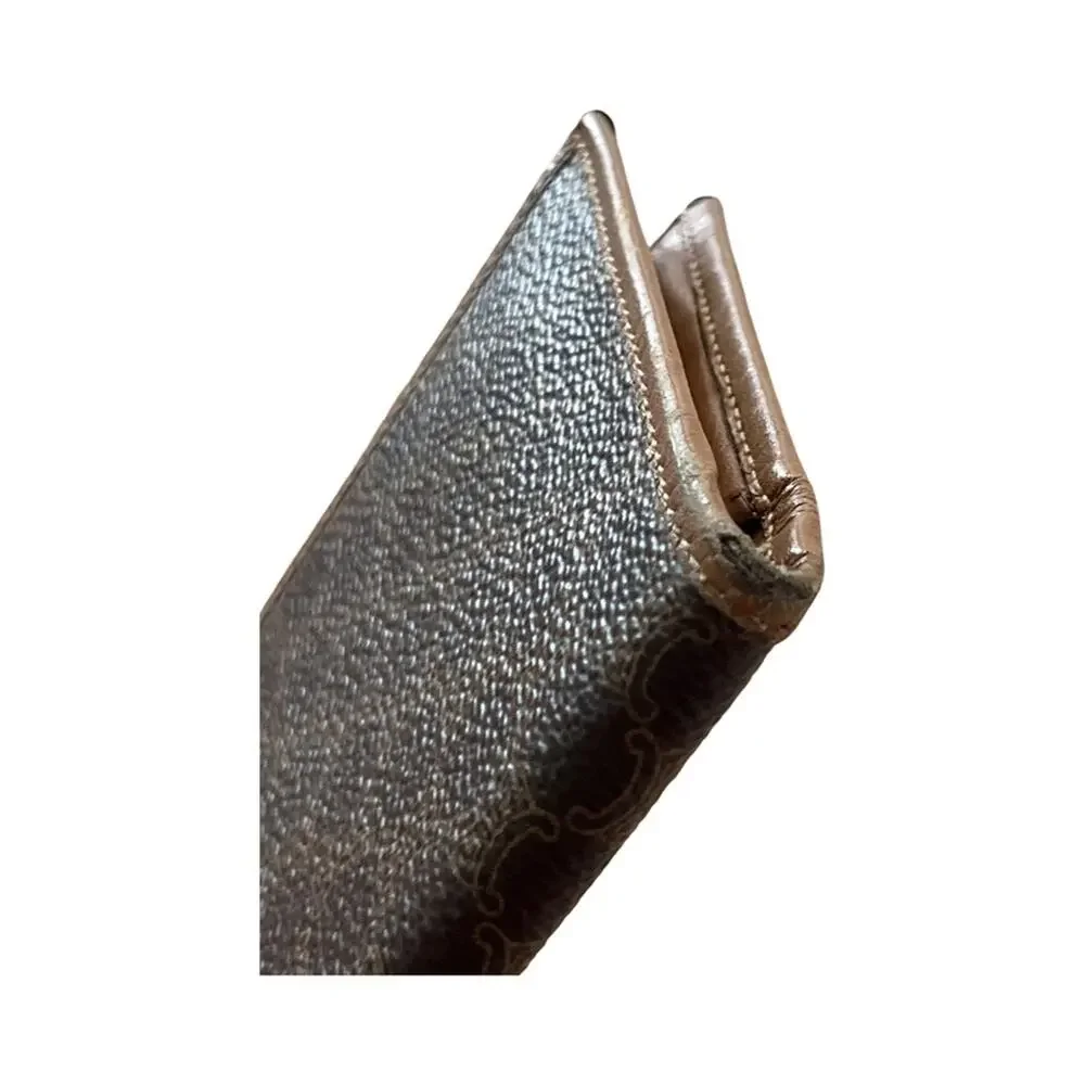 Vintage Celine Macadam Long Wallet Tan Leather & Canvas Made in Italy - Picture 13 of 15